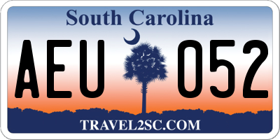 SC license plate AEU052