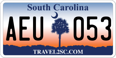 SC license plate AEU053