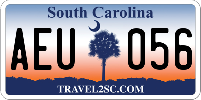 SC license plate AEU056
