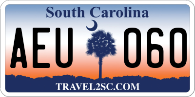 SC license plate AEU060
