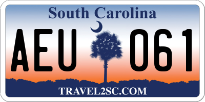 SC license plate AEU061