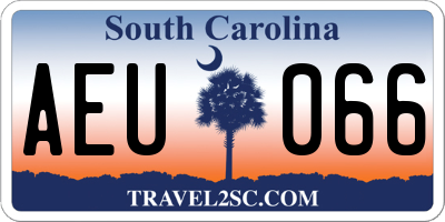 SC license plate AEU066