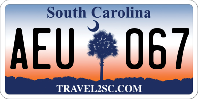 SC license plate AEU067