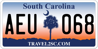 SC license plate AEU068