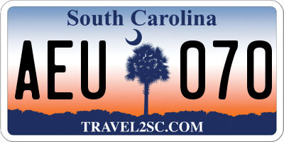 SC license plate AEU070