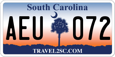 SC license plate AEU072