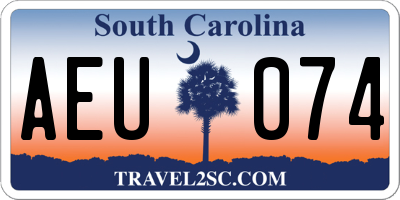 SC license plate AEU074