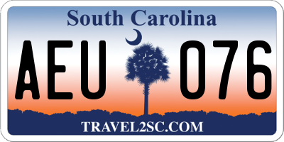 SC license plate AEU076