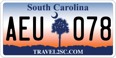 SC license plate AEU078
