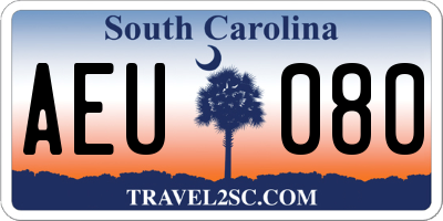 SC license plate AEU080