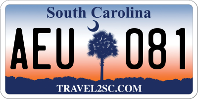 SC license plate AEU081