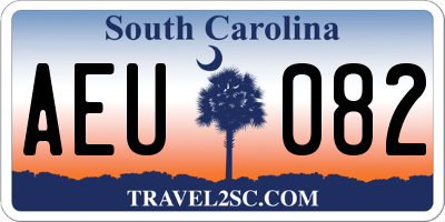SC license plate AEU082