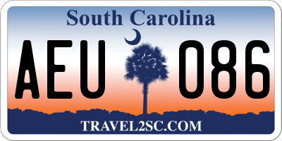 SC license plate AEU086