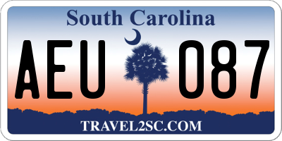 SC license plate AEU087