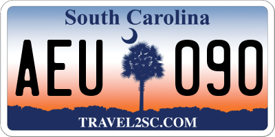 SC license plate AEU090