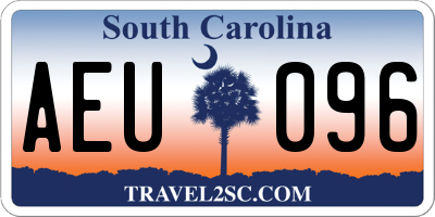 SC license plate AEU096