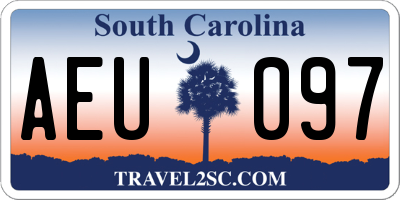 SC license plate AEU097