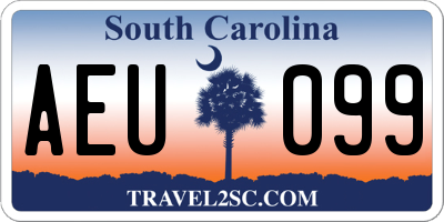 SC license plate AEU099