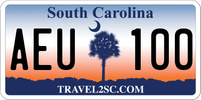 SC license plate AEU100