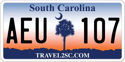 SC license plate AEU107