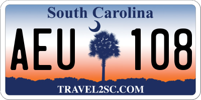 SC license plate AEU108