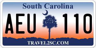 SC license plate AEU110