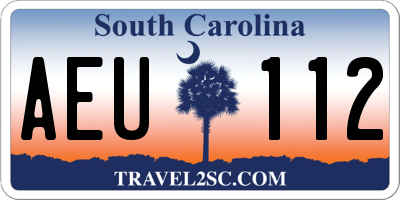 SC license plate AEU112