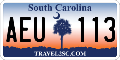 SC license plate AEU113