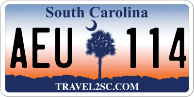 SC license plate AEU114