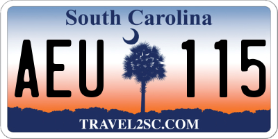 SC license plate AEU115