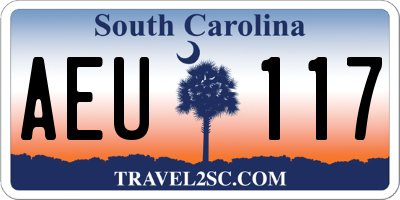 SC license plate AEU117