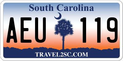 SC license plate AEU119