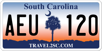 SC license plate AEU120