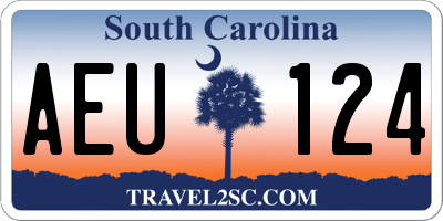 SC license plate AEU124