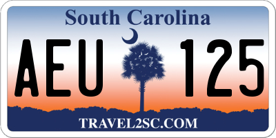 SC license plate AEU125