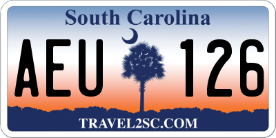 SC license plate AEU126