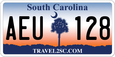 SC license plate AEU128
