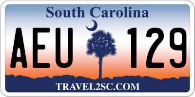 SC license plate AEU129