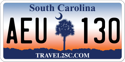 SC license plate AEU130