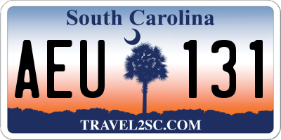SC license plate AEU131