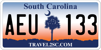 SC license plate AEU133