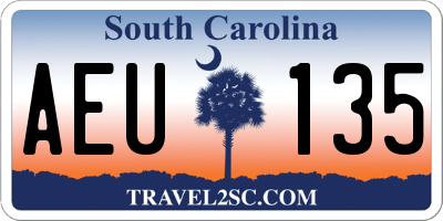 SC license plate AEU135