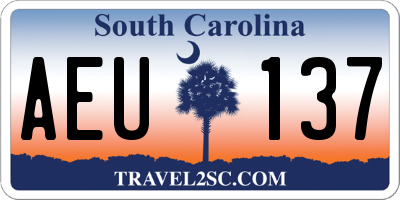 SC license plate AEU137