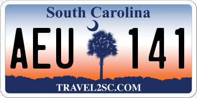 SC license plate AEU141