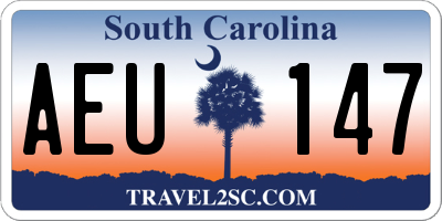 SC license plate AEU147