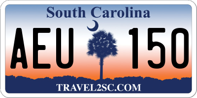 SC license plate AEU150
