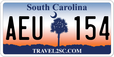 SC license plate AEU154