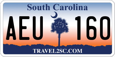 SC license plate AEU160