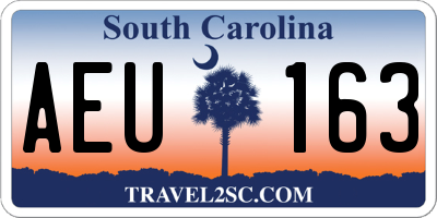 SC license plate AEU163