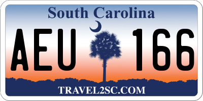 SC license plate AEU166